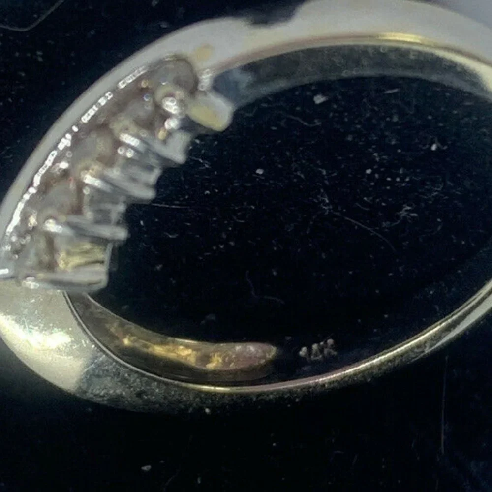 14k White Gold Diamond Bridal Set ****NO CENTER STONE*** Size 7 - Picture 4 of 10